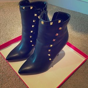 Stiletto studded black booties